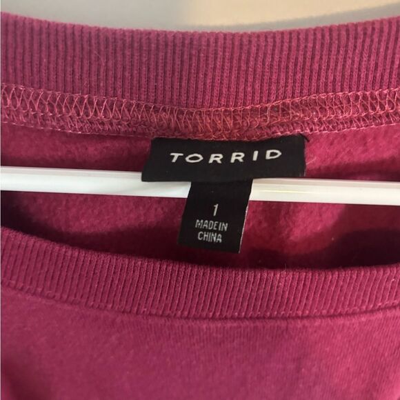 Torrid size 1X Burgundy SWEATSHIRT EUC - Picture 2 of 3
